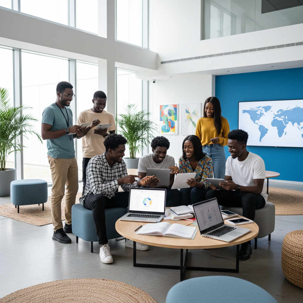African students in a modern educational environment